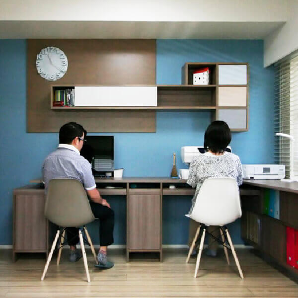 ECO「ふたりの書斎」｜施工事例 | リノベのことならnuリノベーション