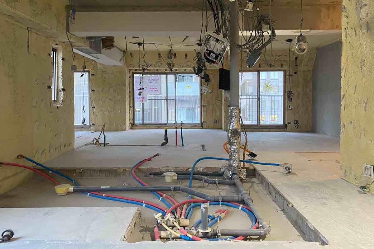 スケルトン解体時に残るパイプスペースの配管